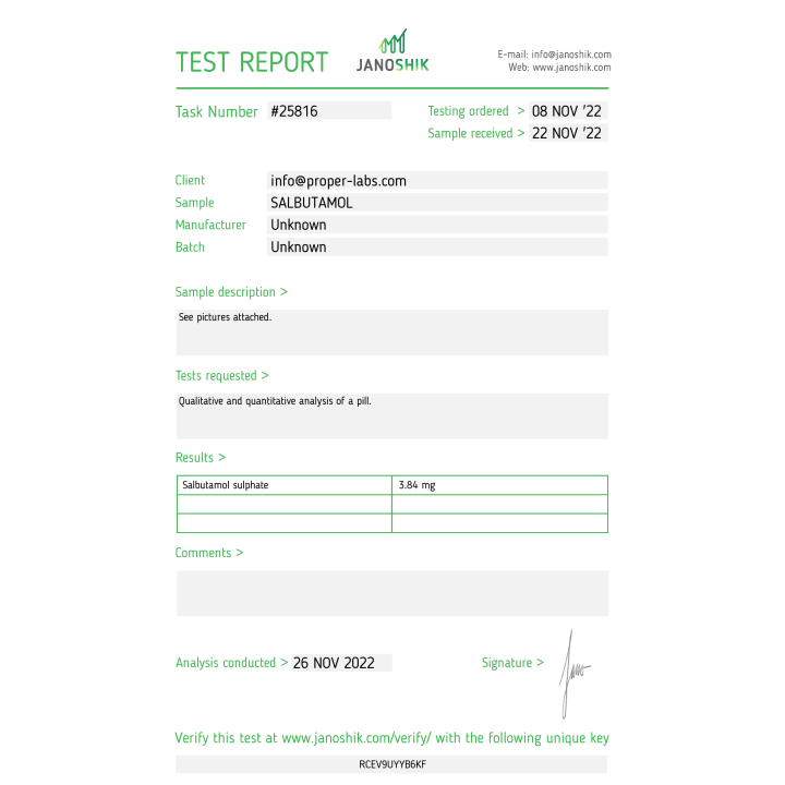 Salbutamol - Proper Labs [100Tabs/4mg] - 2 - Buy steroids UK