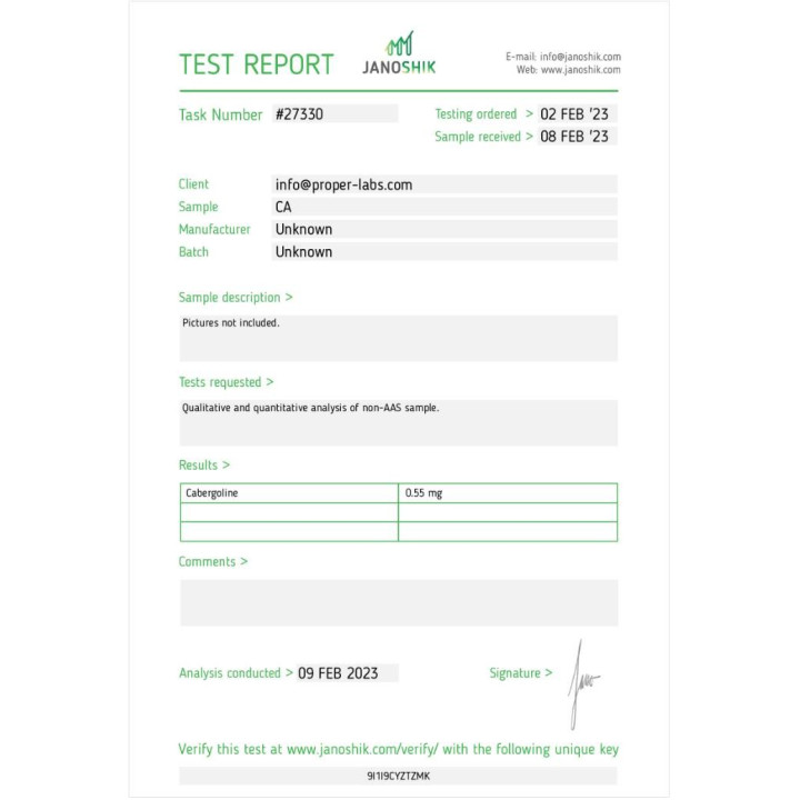 Cabaser – Proper Labs [50tab/0.5mg] - 2 - Buy steroids UK